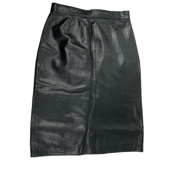 The Boutique of Leathers Dresses & Skirts - VINTAGE The Boutique of Leathers  Black Leather Skirt